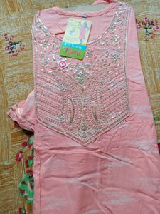 Pink And Green Kurta Set