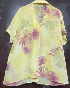Light Yellow Top Like Shirt Pink Floral 46 Bust