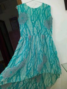 Stylish Teal Floral Dress