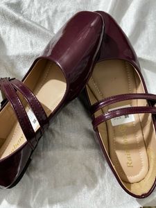 Burgundy Mary Jane Ballerinas