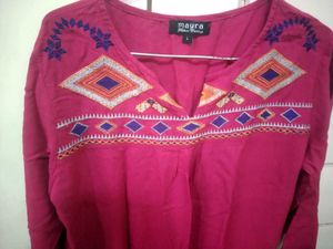 Pink Embroidered Top