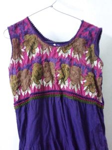 Long Purple Anarkali Kurta