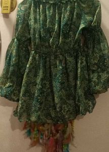 Pair Of Floral Print Peasant Tops For Women
