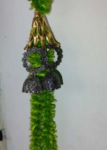 Oxidized Silver Jhumka Earrings