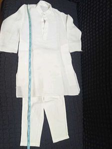 kids White Cotton Kurta Set