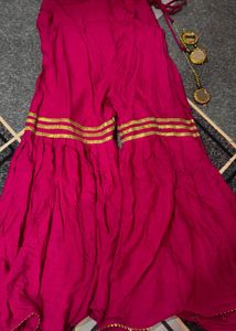 Elegant Pink Kurta And Sharara Set
