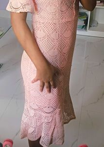 Lace Mermaid Tail Midi Dress