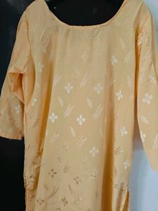 Yellow Embroidered Kurta