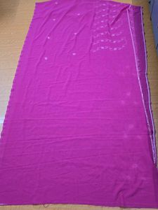 Magenta Floral  Embroidery Saree