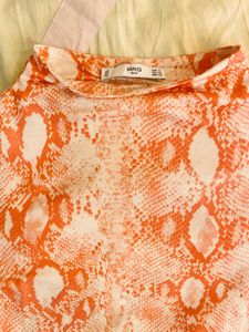 MNG Orange Snake Skin Top