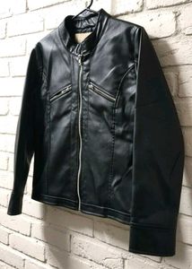 Black Faux Leather Moto Jacket