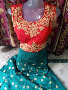 Emerald &amp; Ruby Lehenga