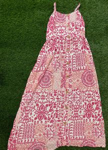 Vacation Dress - Pink And White