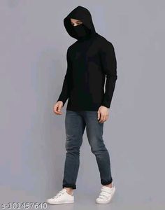 Black Ninja Style Hoodie T-Shirt
