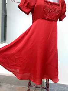 Korean Rustic Flared Mini Dress