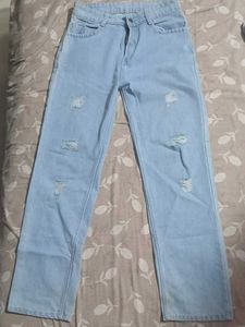 blue denim straight fit