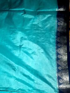 Elegant Teal &amp; Silver Saree