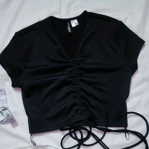 Black Fitted Crop Top