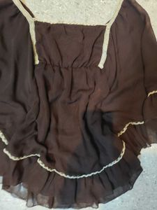Brown Ruffle Lolita Top