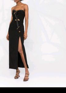 Versace Safety-Pin Greca trim dress