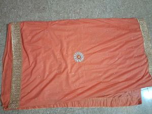 Peach Embellished Saree
