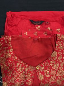 Red & Gold Vishudh Kurta With jacket