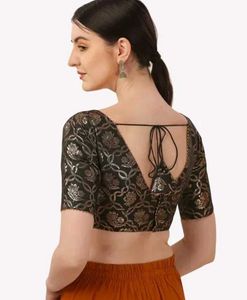 Elegant Black Brocade Blouse