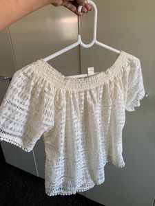 Forever 21 White Off Shoulder Tops