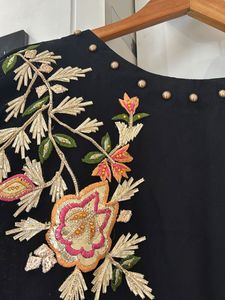 Black Embroidered co ord set