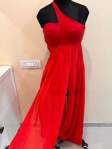Elegant Black Halter Maxi Dress And Red Dres