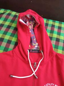 Apsley Red Zip-Up Hoodie