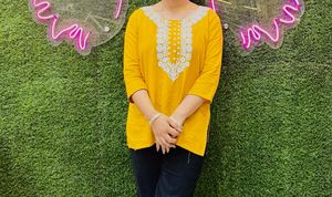Yellow Embroidered Kurta