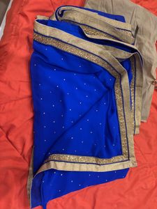 “Soch” Royal Blur Sarre + Blouse