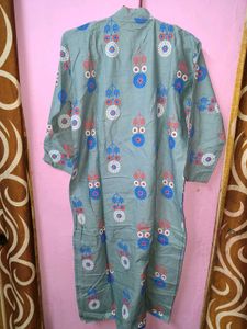 Floral Print Grey Kurta