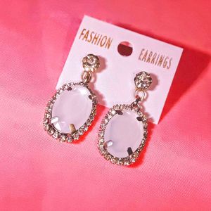 Milky Pirl With Shining Beed Studs