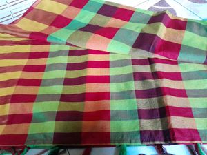 Multicolour Checked Saree