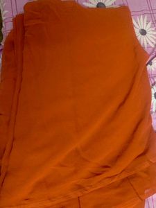Elegant BrickOrange Ready To Wear Saree with Blous