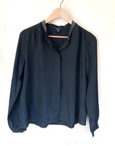 Black Casual Button Up Top (Women)