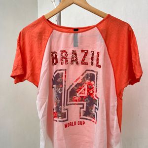 KAZO Orange Graphic Tee