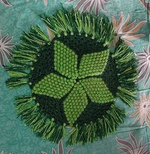 Handmade Crocheted Green Doily