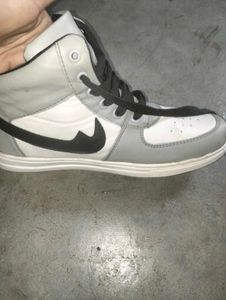 High Jordan Style Shoes Grey White