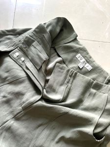 Olive Green Belted Pants