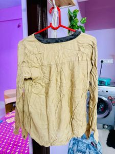 Tan Button-Down Top