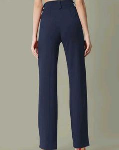 Navy Blue Straight Leg Trousers