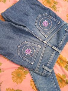 Blue Color Jeans 12 Varsh Girls Ke Liye