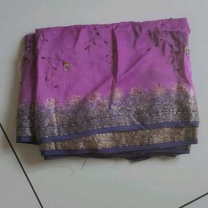 Worked Like New Pink Saree With Blouse