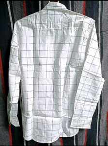 Men's White Checked Casual Shirt