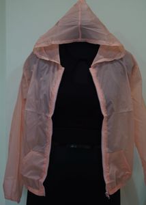 Peach Hooded Rain Jacket