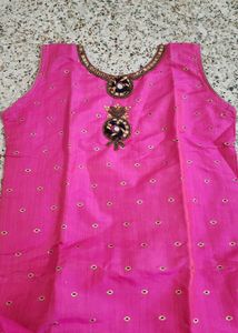 Pink Embroidered Kurta Material