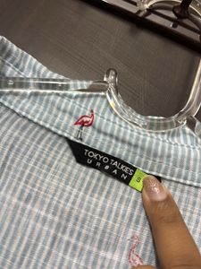 Tokyo Talkies Striped Flamingo Print Shirt